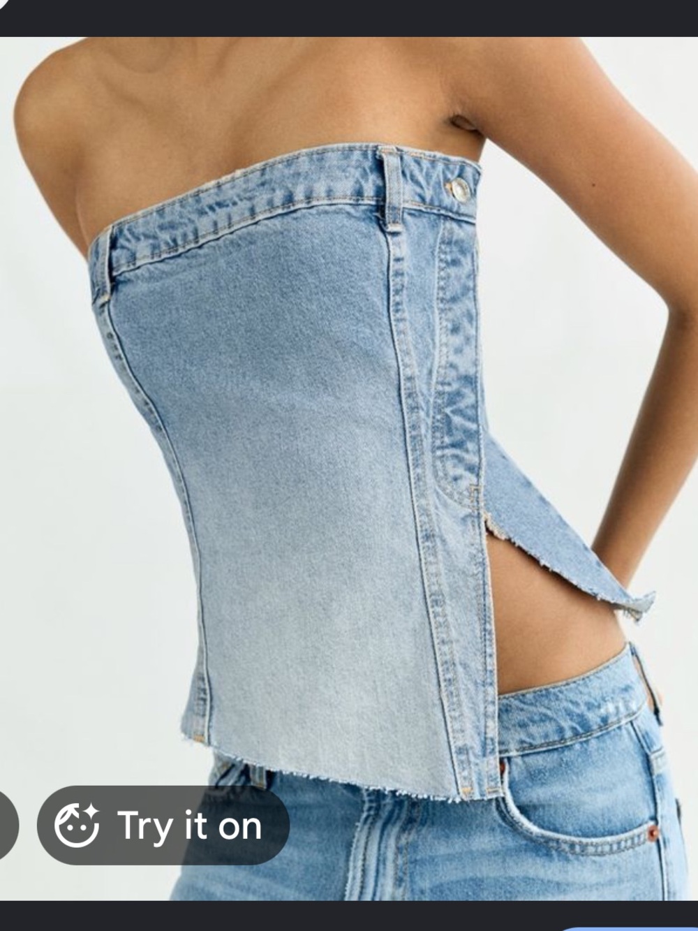 Zara Blue Denim Asymmetric Mini Skirt